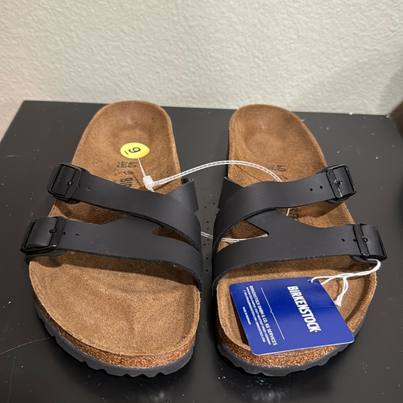 NWT Birkenstock YAO Birko-flor black sandals; women’s size 40 (9) - Picture 2 of 5
